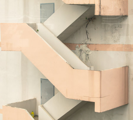 Concrete staircase in a building as a background.の写真素材