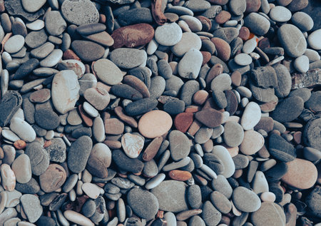 Stone Pebbles as an abstract background. Texture.の写真素材