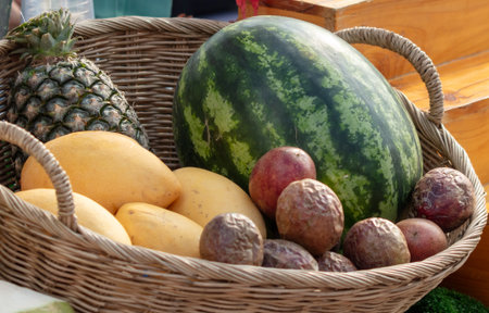 Watermelon fruit at the market.