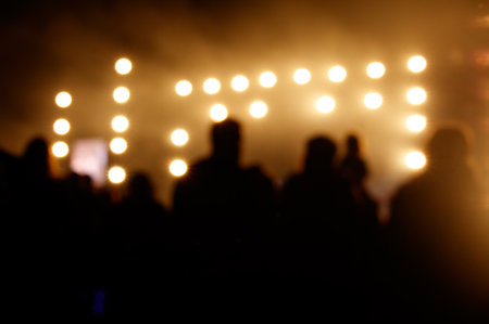 Bokeh of a stage at a concert. Abstract background.の写真素材