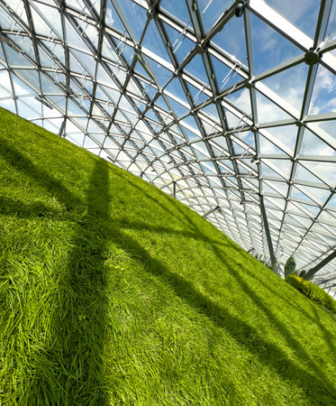 Green lawn under the dome.