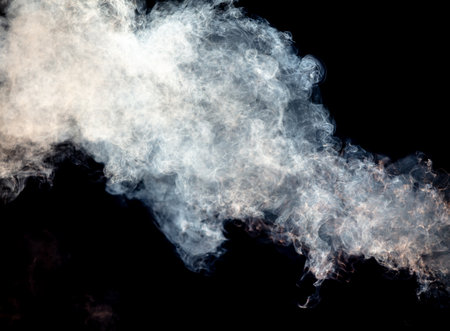 Smoke isolated on black background.の写真素材