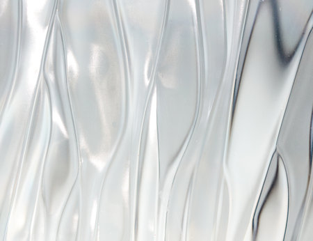 A long, curvy line that appears to be made of glass. The line is white and has a shiny, reflective surface. Scene is one of elegance and sophisticationの写真素材