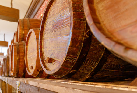 A seagull bird in flight over water.の写真素材