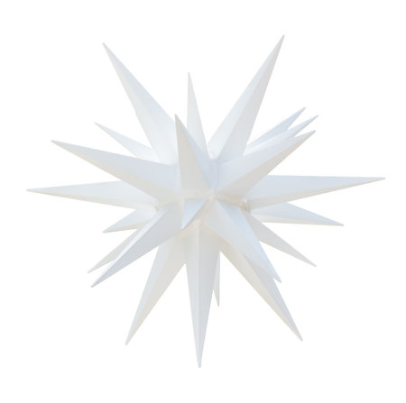 A white star shaped object with a pointy end. It is white and has a pointy endの写真素材