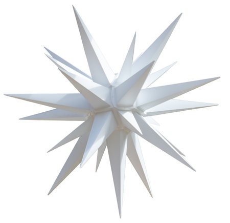 A white star shaped object with a pointy end. It is white and has a pointy endの写真素材