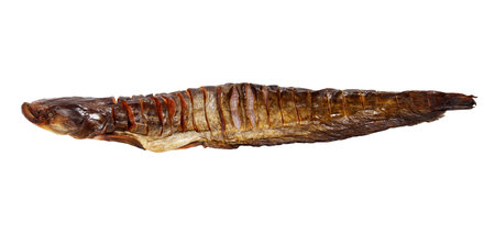 Smoked catfish isolated on white background.の写真素材