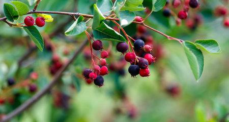 A tree with many red berries on it. The berries are small and clustered together. The tree is...