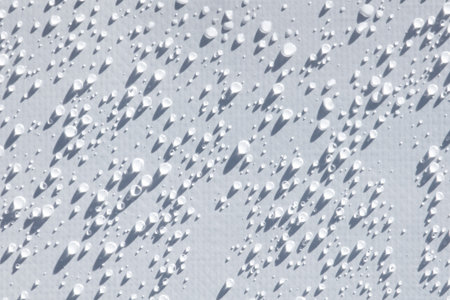 A white background with many small white dots. The dots are scattered all over the backgroundの写真素材
