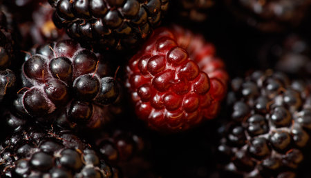 Fresh blackberries as background. Macro.