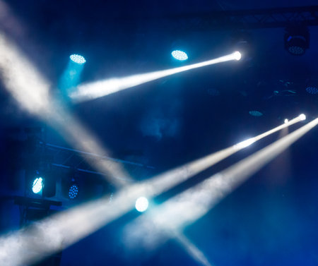 The lights are shining brightly and they are blue