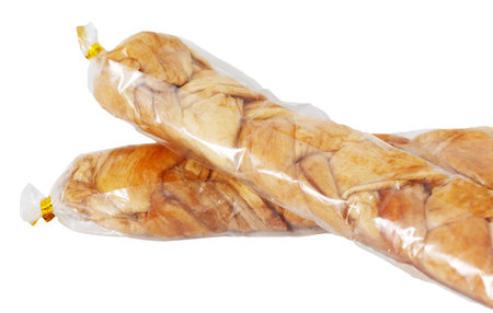 Dried melon on white background.の写真素材