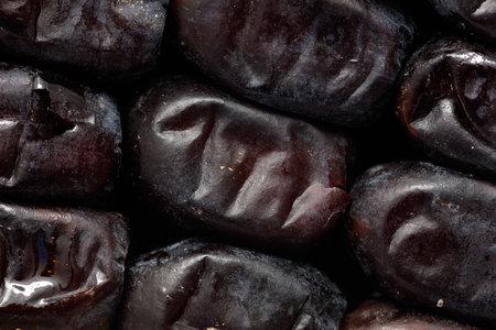 Dried dates as a background. Close-up.の写真素材