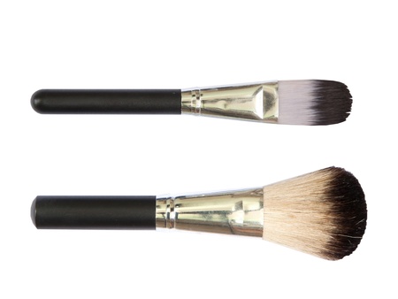 Professional make up brushes on white backgroundの写真素材
