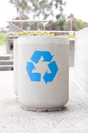 concrete recycle bin in parkのeditorial素材