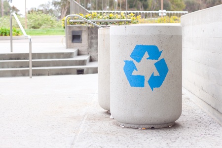 concrete recycle bin in parkのeditorial素材