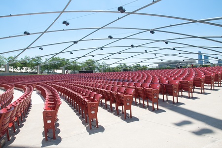 Stadium grandstand in Grant Park, Chicagoのeditorial素材