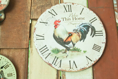 Country vintage clock hand paintの写真素材