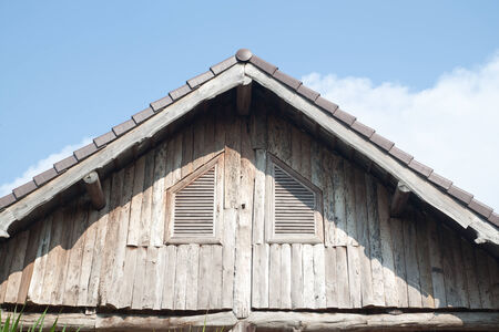 Wooden roof of the old houseの写真素材