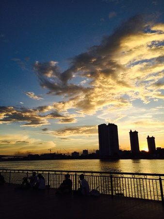 View of Chaophraya river sunsetの素材