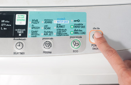 Push power button washing machineの写真素材