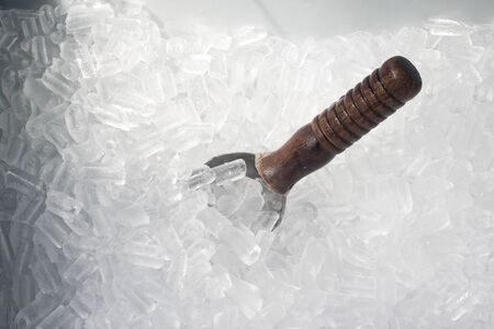 Spoon in ice bucketの写真素材