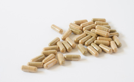 Herbal drug, alternative medicine in capsuleの写真素材