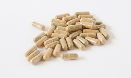 Herbal drug, alternative medicine in capsuleの写真素材
