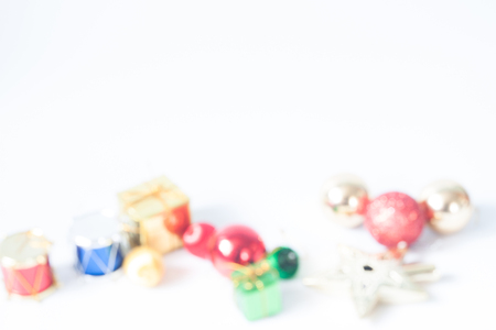 Blurred Christmas Decorations backgroundの写真素材