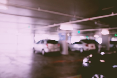 Blurred image background. Parking garage in Department store, office buildingの写真素材