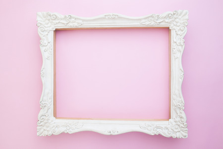 Classic style white color picture flame on pink background, Beauty lifestyle conceptの写真素材