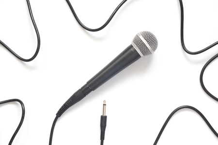 Microphone isolated on white backgroundの写真素材
