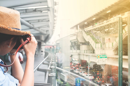 BANGKOK, THAILAND - MAY 22, 2018 : Asian traveler taking picture at Terminal 21, department store and shopping center in Bangkokのeditorial素材