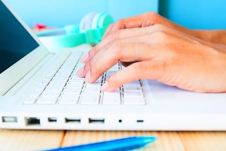 Business woman working on laptop. Using technology. Lifestyle conceptの写真素材