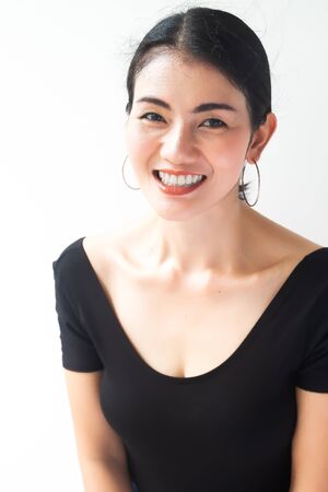 Beautiful Asian woman smiling. Happy and Healthy womanの写真素材