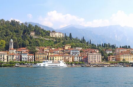 close-up of the beautiful small town Bellagio in Italy, Lombardy, lying at Lake Como