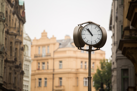 Clock on the square in the old cityの写真素材