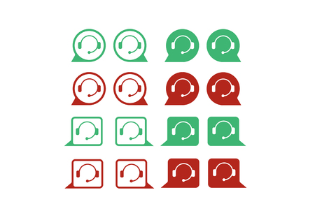 Support service and telemarketing vector icon set.のイラスト素材