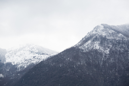 Winter mountain landscape in Durmitor national park in Montenegroの写真素材