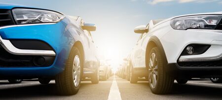 New cars in stock.の写真素材