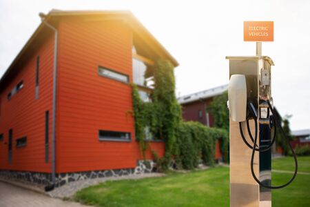 Charging station for electric vehiclesの写真素材