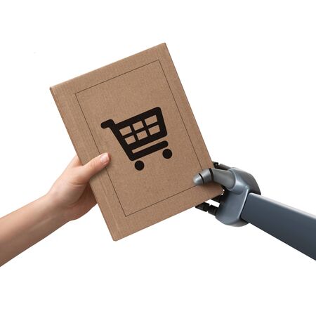 Automatic unmanned deliveryの写真素材