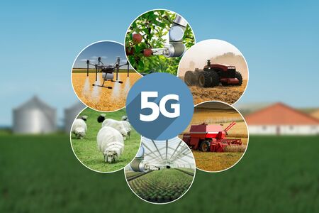 5G network for control smart farm. Smart agriculture 4.0の写真素材