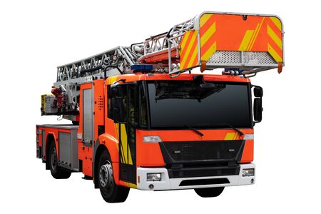 Fire truck with ladderの写真素材