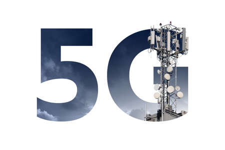 Transmitter in 5G network symbolの写真素材