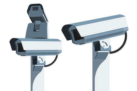 Surveillance camera with face recognition system.のイラスト素材