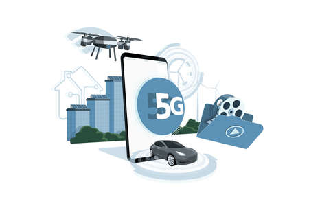 Appointment 5g network. Infographic. Vector illustrationのイラスト素材