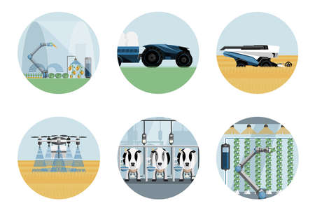 5G network for control smart farm. Smart agriculture 4.0.のイラスト素材