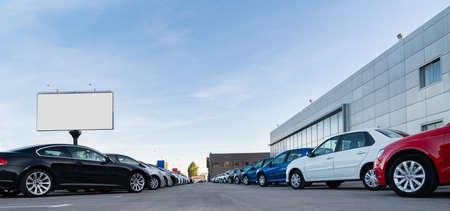 Cars in a row. Used car salesの写真素材