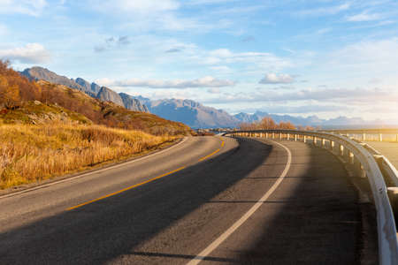 Autumn road in the mountains